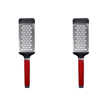 2PK KitchenAid Medium Flat Grater/Zester Stainless Steel - Empire Red