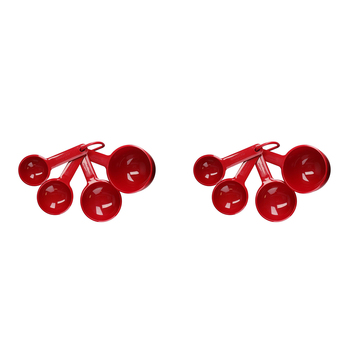 2x 4pc KitchenAid Plastic Measuring Cups Set -  Empire Red