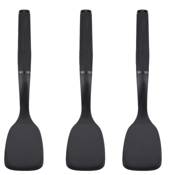 3PK KitchenAid Soft Touch Short Turner Nylon 30.5cm - Black