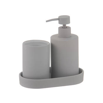 3pc Ladelle Essentials Bathroom/Kitchen Countertop Set Bathroom Decor Stone