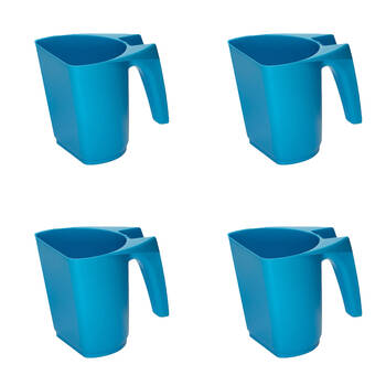 4PK AgBoss Pet and Livestock Plastic Food Scoop FeedMaxx 0.5kg Aqua