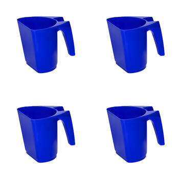 4PK AgBoss Pet and Livestock Plastic Food Scoop FeedMaxx 0.5kg Blue