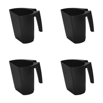 4PK AgBoss Pet and Livestock Plastic Food Scoop FeedMaxx 0.5kg Black