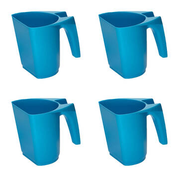 4PK AgBoss Pet and Livestock Plastic Food Scoop FeedMaxx 1kg Aqua