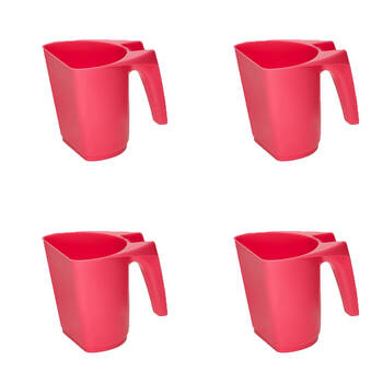 4PK AgBoss Pet and Livestock Plastic Food Scoop FeedMaxx 1kg Hot Pink