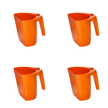 4PK AgBoss Pet and Livestock Plastic Food Scoop FeedMaxx 1kg Orange