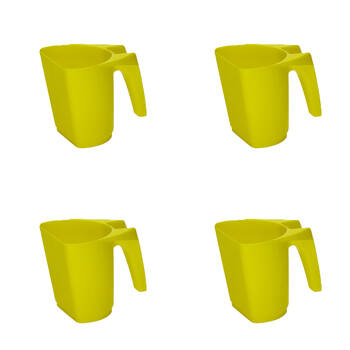4PK AgBoss Pet and Livestock Plastic Food Scoop FeedMaxx 1kg Yellow