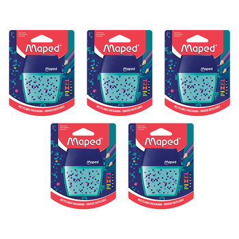 5PK Maped Pixel Party 2 Hole Ergonomic Pencil Sharpener