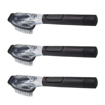 3PK KitchenAid Plastic Silicone Soap Dispensing Sink Brush 25cm - Black