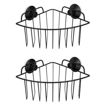 2x Boxsweden 19 x 12cm Suction Corner Caddy - Black