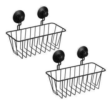2x Boxsweden 24.5 x 11.5cm Suction Rectangle Caddy - Black