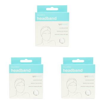 3PK Annabel Trends Spa Microfibre Headband 60x8cm - White