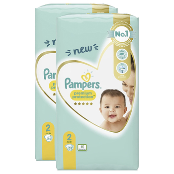 2x 52pc Pampers Premium Protection Nappies Size 2 4-8kg