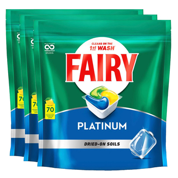 210pc Fairy Platinum Dishwasher Capsules/Caps Lemon 1.04kg