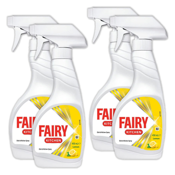 4PK Fairy Kitchen Dish & Kitchen Cleaning Spray Lemon 450ml