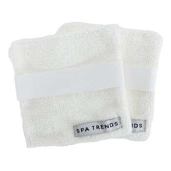 2pc Annabel Trends Spa Reusable Makeup Remover Pads Microfibre 11cm White