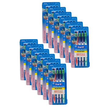 12x 4pc Oral B Cross Action Gum Care Soft Bristle Toothbrush Teeth Cleaning