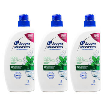 3PK Head & Shoulders Anti Dandruff Shampoo 660ml Cool Menthol Anti-Itch