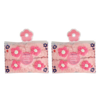 2x 4pc Annabel Trends No Drip Wrist Bands Wash Accessories 17.5cm Pink