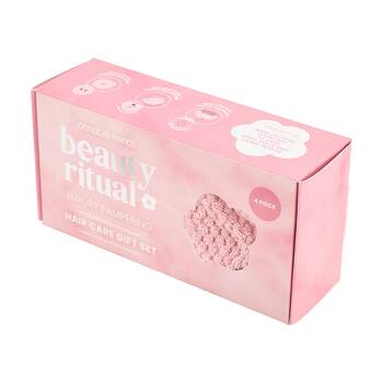 Annabel Trends Beauty Ritual Hair Care Gift Box W/ Scrunchies & Brush Dusty Pink