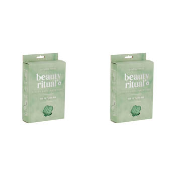 2PK Annabel Trends Beauty Ritual Luxury Waffle Hair Turban Drying Towel - Moss