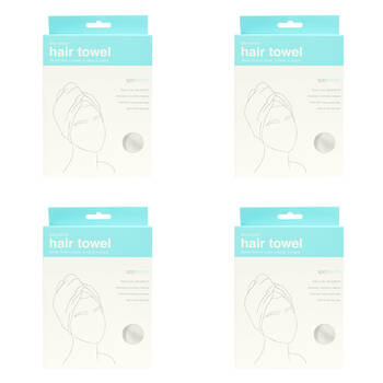 4PK Annabel Trends Spa Trends Microfibre Hair Drying Towel - White