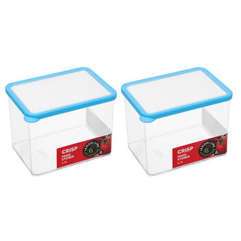 2PK Lemon & Lime 2.7L Rectangular Crisp Food Storer - Blue