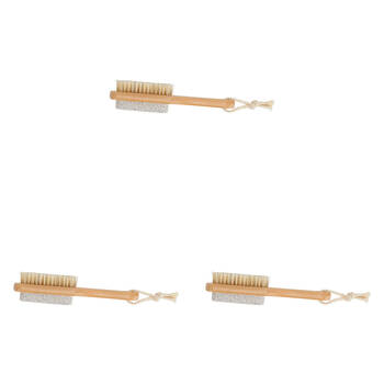 3PK Annabel Trends Spa Trends Wooden Pumice Stone Foot Brush 17.5x4cm