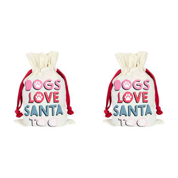 2PK Annabel Trends Pet Santa Sack 45x30cm - Dogs Love Santa Too