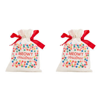 2PK Annabel Trends Santa Sack Gift Bag 43x30cm - Meowy Christmas