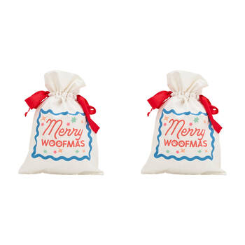 2PK Annabel Trends Santa Sack Gift Bag 43x30cm - Merry Woofmas
