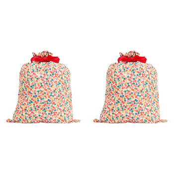 2PK Annabel Trends Santa Sack Gift Bag 73x55cm - Confetti