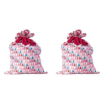 2PK Annabel Trends Santa Sack Gift Bag 73x55cm - Fa La La La