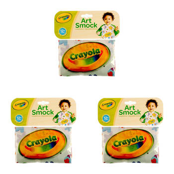 3PK Crayola Adjustable Art Smock/Apron Washable Kids/Toddler 1y+