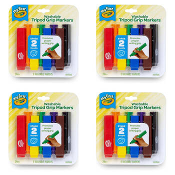 4x 8pc Crayola Young Kids Washable Tripod Grip Markers Kids 2y+