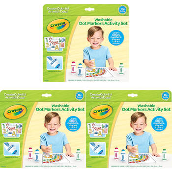 3PK Crayola Washable Dot Markers Activity Set Craft Kit Kids 3y+
