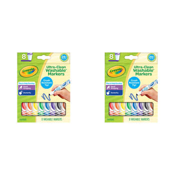 2x 8pc Crayola Ultra-Clean Washable Markers Broad Tip Kids 2+