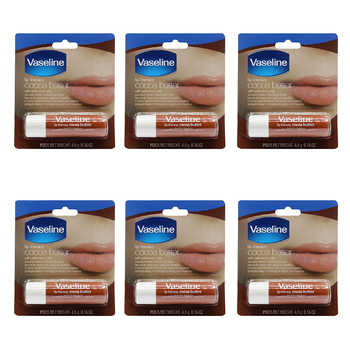 6PK Vaseline Lip Therapy 4.8g Cocoa Butter w/ Petroleum Jelly Stick