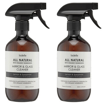 2PK Ladelle All Natural Plant Lemon & Spearmint 500ml Mirror & Glass Cleaner