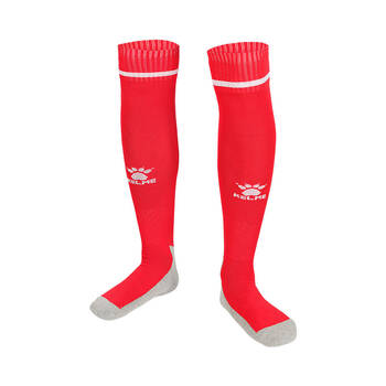 Kelme Sport Kids Full Length Football Soccer Socks Size US1-5 Red/White