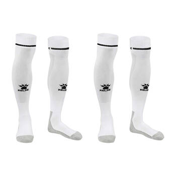 2PK Kelme Sport Full Length Football Soccer Socks Size US6-11 White/Black