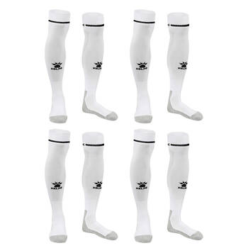 4PK Kelme Sport Full Length Football Soccer Socks Size US6-11 White/Black