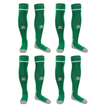 4PK Kelme Sport Full Length Football Soccer Socks Size US6-11 Grass Green/White