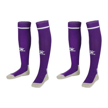2PK Kelme Sport Full Length Football Soccer Socks Size US6-11 Purple/White