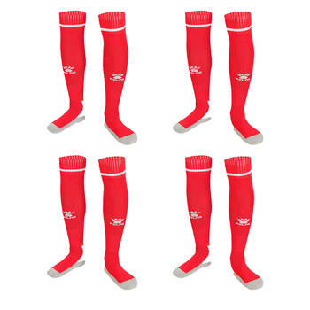 4PK Kelme Sport Full Length Football Soccer Socks Size US6-11 Red/White