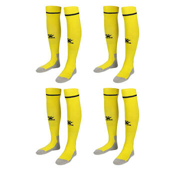 4PK Kelme Sport Full Length Football Soccer Socks Size US6-11 Yellow/Black