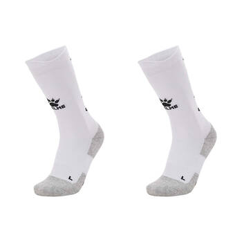 2PK Kelme Sport Mid-Length Football Soccer Grip Socks Anti Slip White/Black