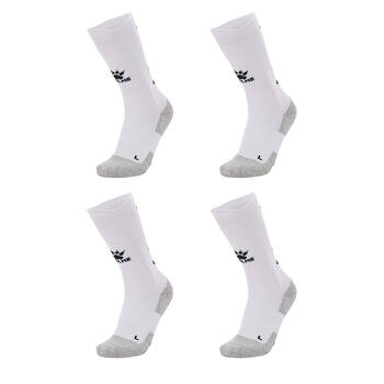 4PK Kelme Sport Mid-Length Football Soccer Grip Socks Anti Slip White/Black