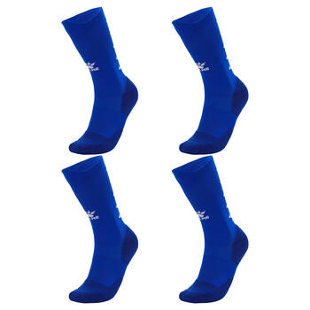 4PK Kelme Sport Mid-Length Football Soccer Grip Socks Anti Slip Royal Blue/White