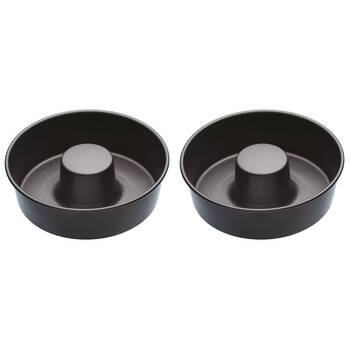 2x Mastercraft 20cm Heavy Base Non-Stick Savarin Cake Mould - Black